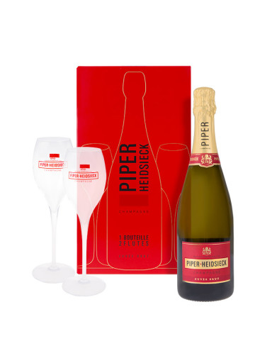 Piper-Heidsieck Champagne AOC brut white 0,75 l 12% + 2 Glässer
