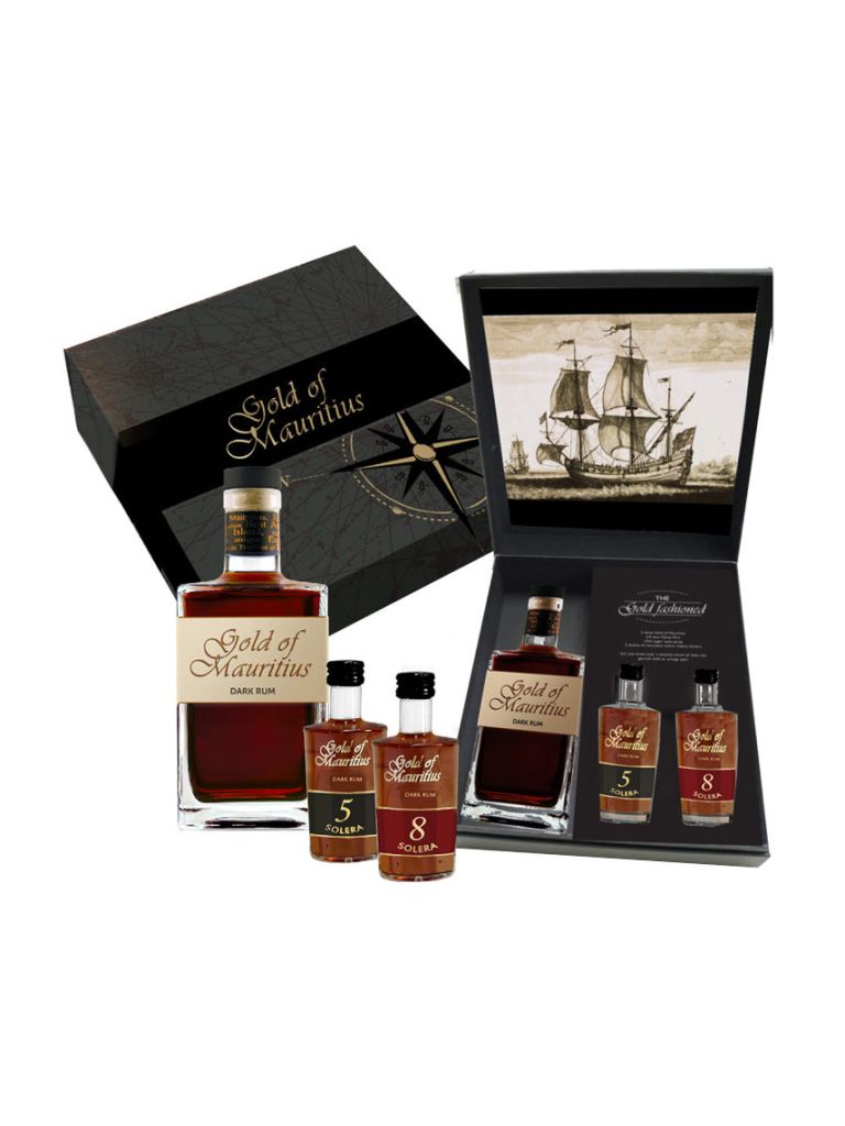 Gold of Mauritius Rum 0,7 l 40% + 5Y 0,05 l + 8Y 0,05 l Geschenkbox